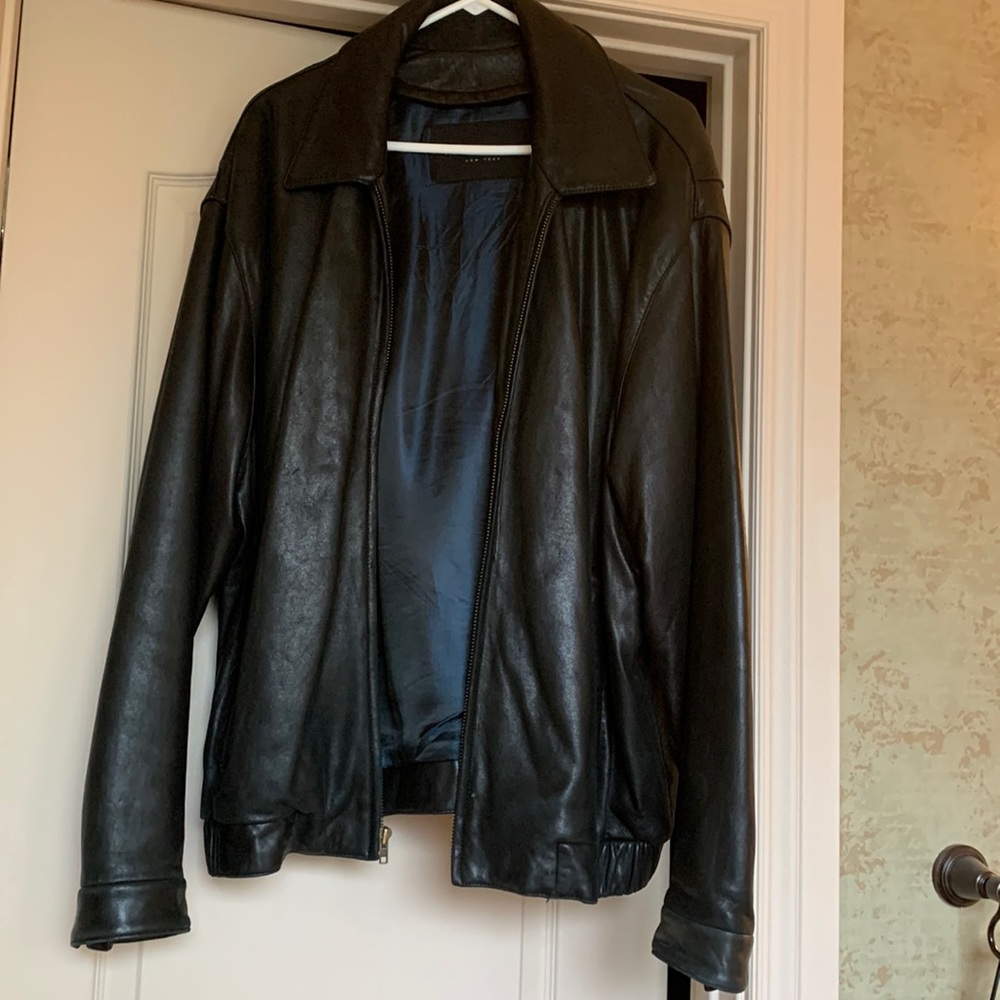 Men’s extra-large,  soft, black leather jacket. Very gently used.